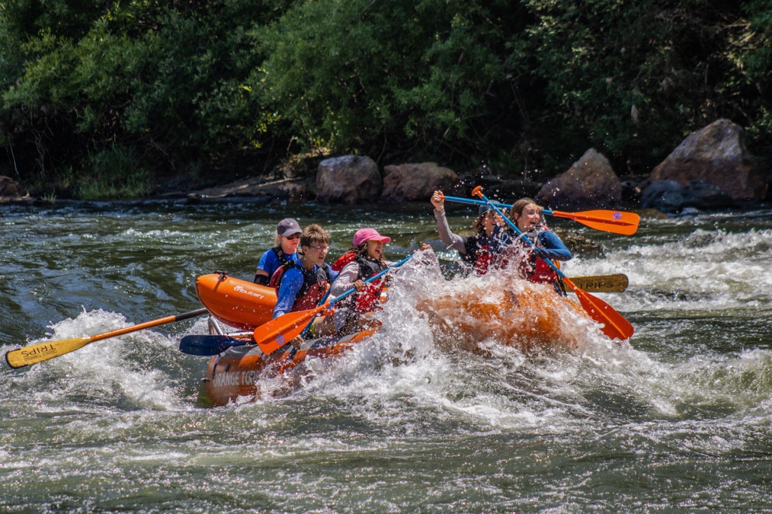 Getting wet in a raft on the Rogue River