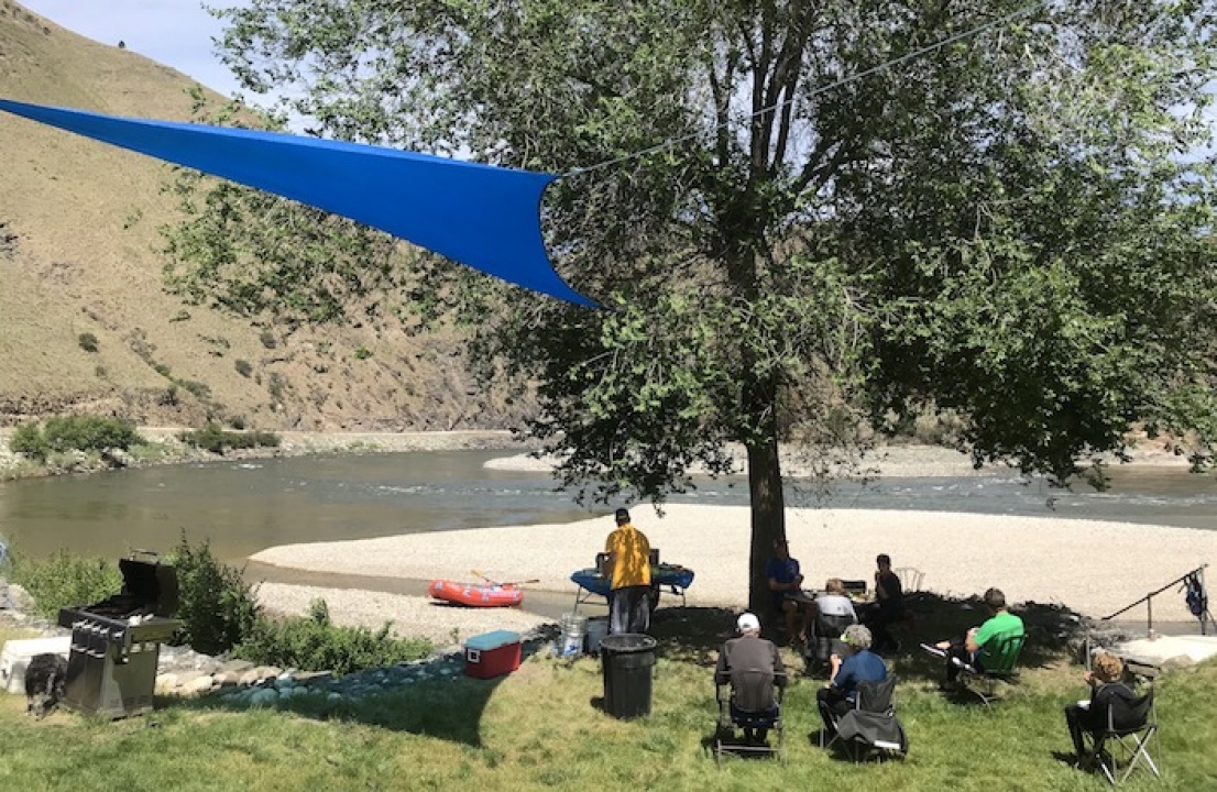 Enjoying lunch by the river in Riggins Idaho