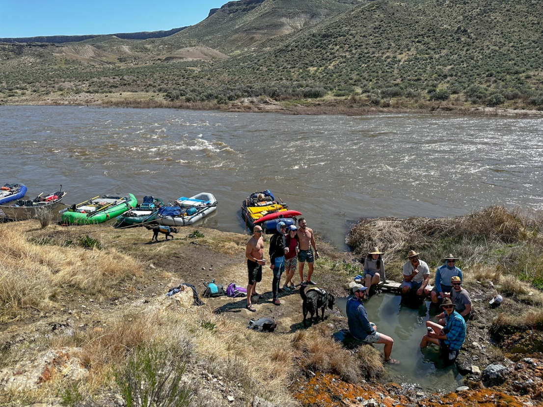 Enjoying Ryegrass hotsprings on the Owyhee