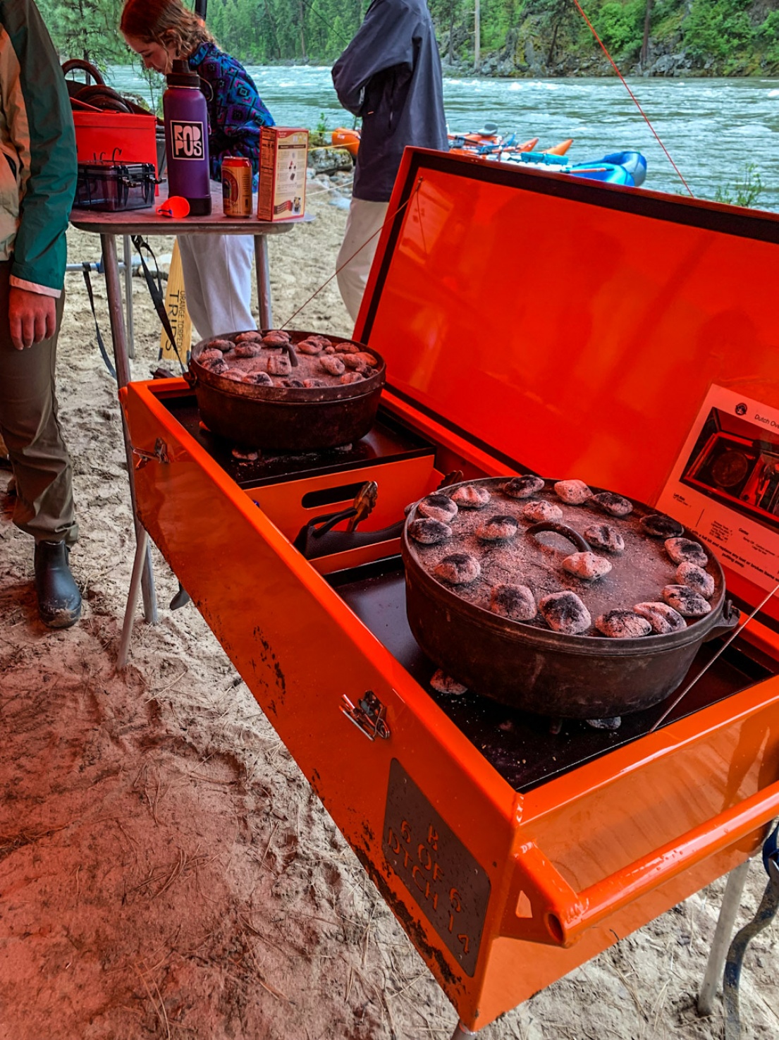 Dutch oven cooking on the Main Salmon River