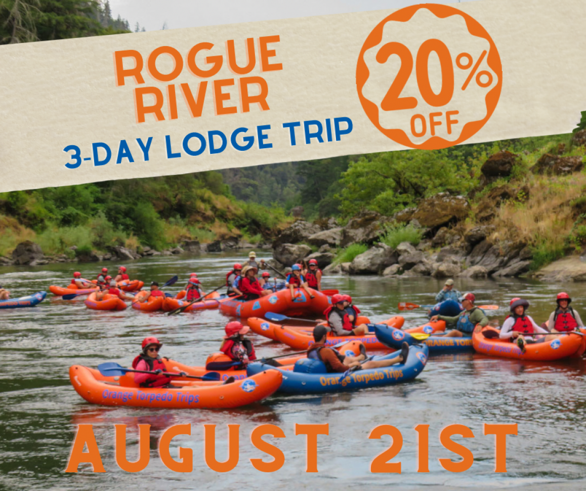Rogue river 3-day rafting trip, 20% off