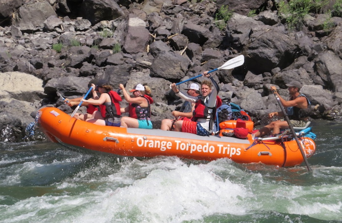 Family enjoys day rafting the Salmon River near McCall Idaho