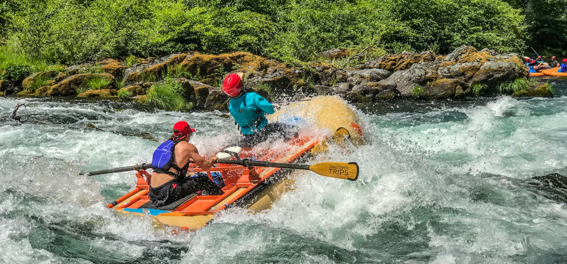 North Umpqua River Rafters getting wet