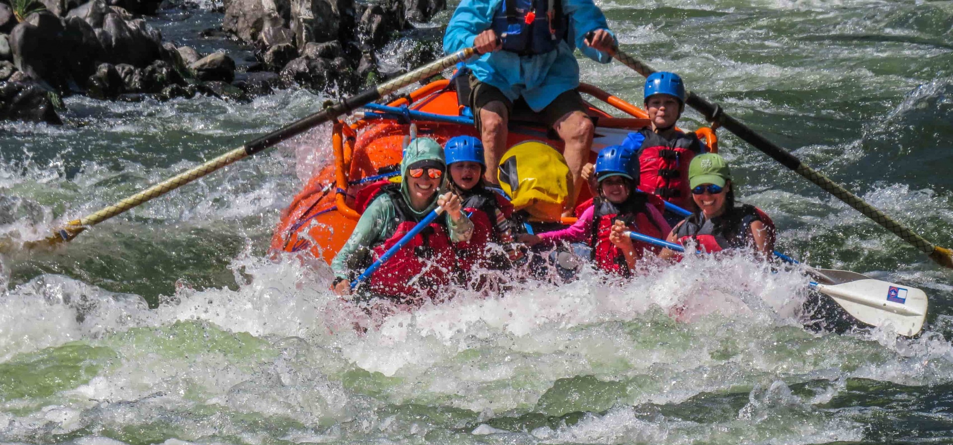 Family rafting at Russian Rapid on the Wild and Scenic Rogue River