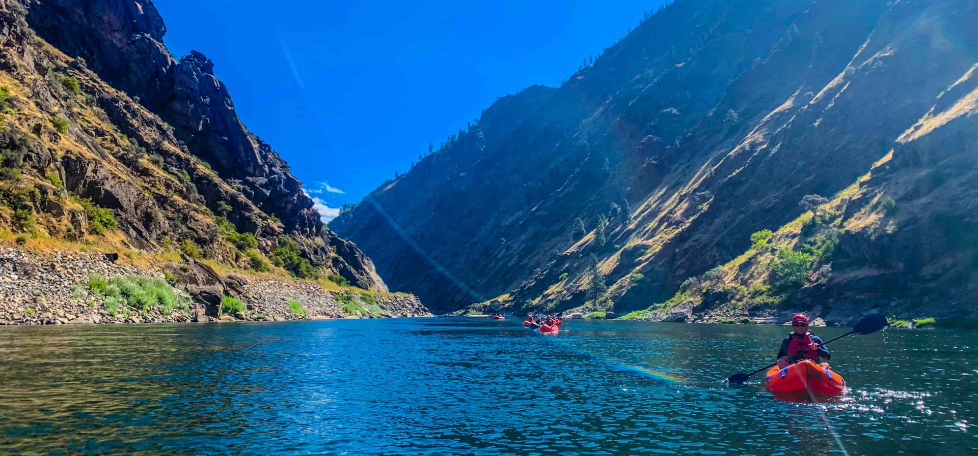 Beautiful river scenery from kayak on the Salmon River