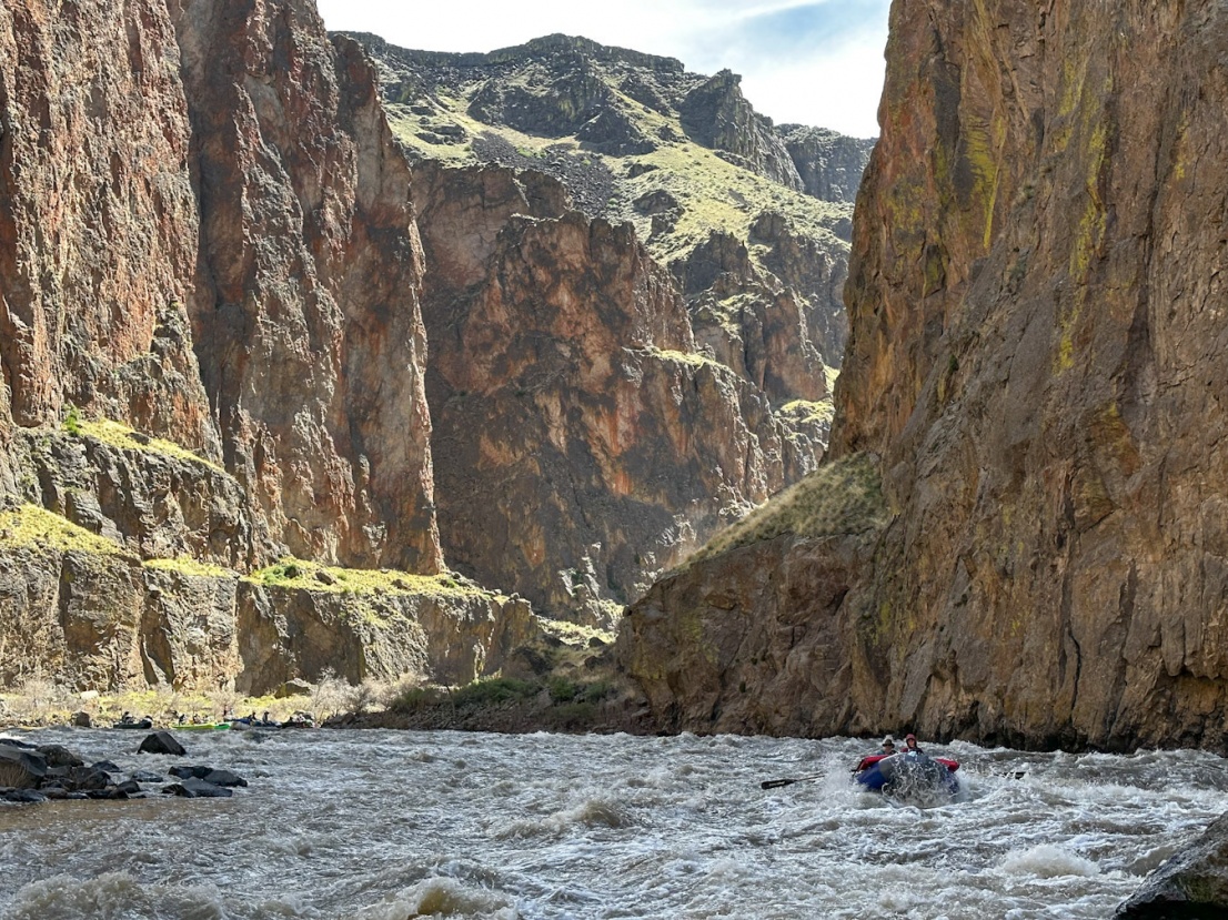 Raft in Montgomery rapid on the Owyhee