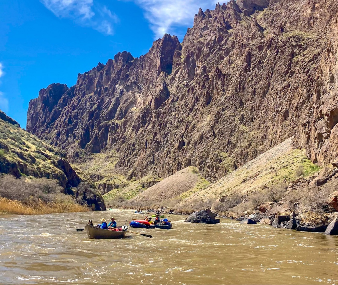 Group floating the canyon on the Owyhee