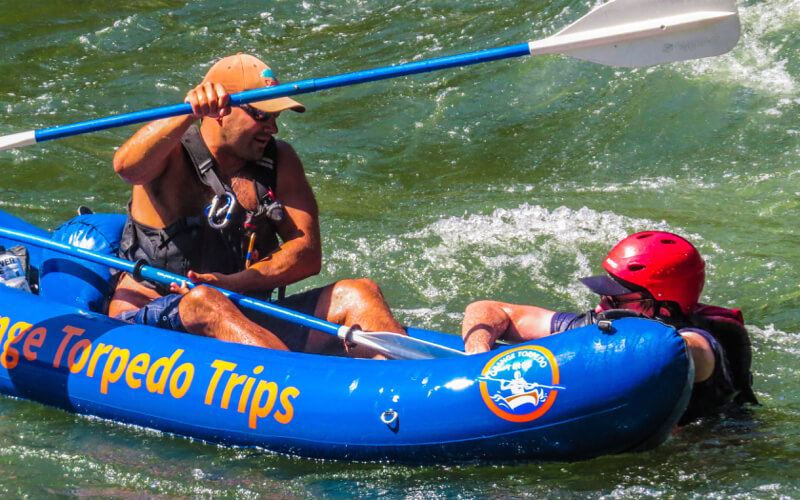 Ben saving a swimmer on the Rogue River.