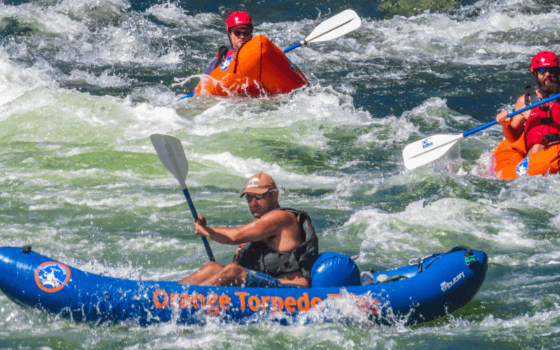 Ben kayak guiding on the Rogue river
