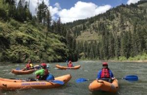 happy kayakers on the grande ronde river